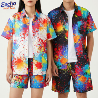 ชุดเสื้อฮาวายและกางเกงขาสั้นไทยสำหรับเทศกาลสงกรานต์ ผ้าแห้งเ…