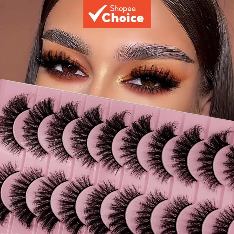 ขนตาปลอมเทียม 8D ธรรมชาติ 10 คู่ - Angel Wing Mango Eye ประเภท 0.63 นิ้ว Slim Strip Eyelashes