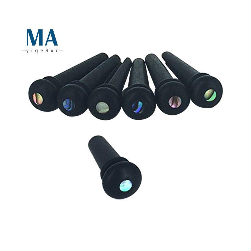 Mayige9xqEbony Guitar Bridge Pins,Ebony End Pin,Endpin,Abanlone Dot สําหรับชิ้นส่วนกีตาร์โปร่งทดแทน 