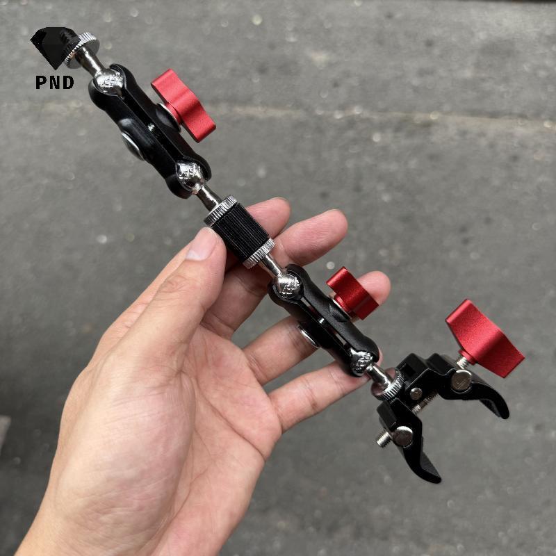 PND 1 ชุดอุปกรณ์ถ่ายภาพกล้องโลหะ Super Clamp พร้อม Double Ball Head Magic Arm สําหรับ DSLR Monitor Light Mic โทรศัพท์ Mount raoog