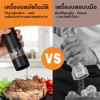 เซ็ตเครื่องบดเครื่องเทศไฟฟ้า 2 ตัว ชาร์จUSB บดอัตโนมัติ สำหรับพริกไทย เกลือทะเล ยี่หร่า เมล็ดผักชี ของขวัญปีใหม่
