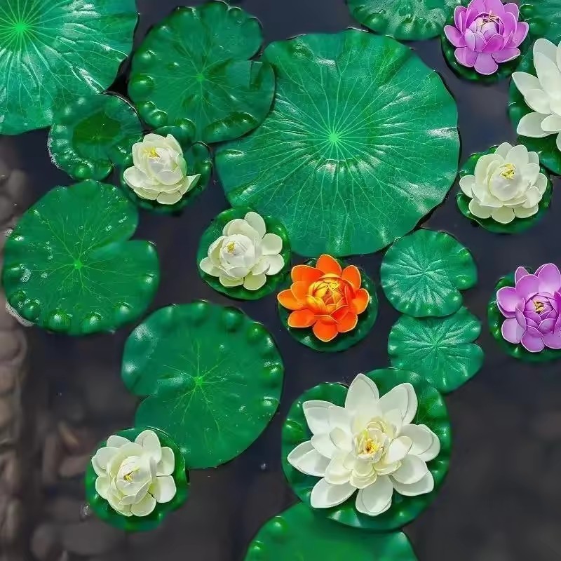[ขายดี] ใบบัวประดิษฐ์ สีเขียว สําหรับตกแต่งสวน บ่อปลา