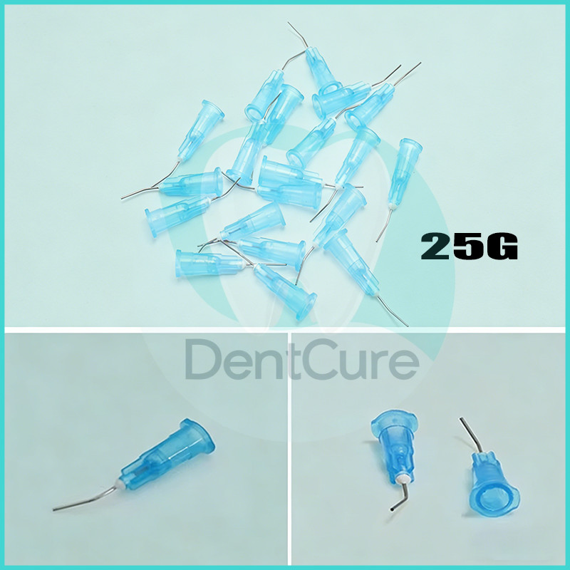 100 Pcs Pre-Curved Dispensing Tips Etching Resin Flow Composite Needle Disposable Applicators Dental