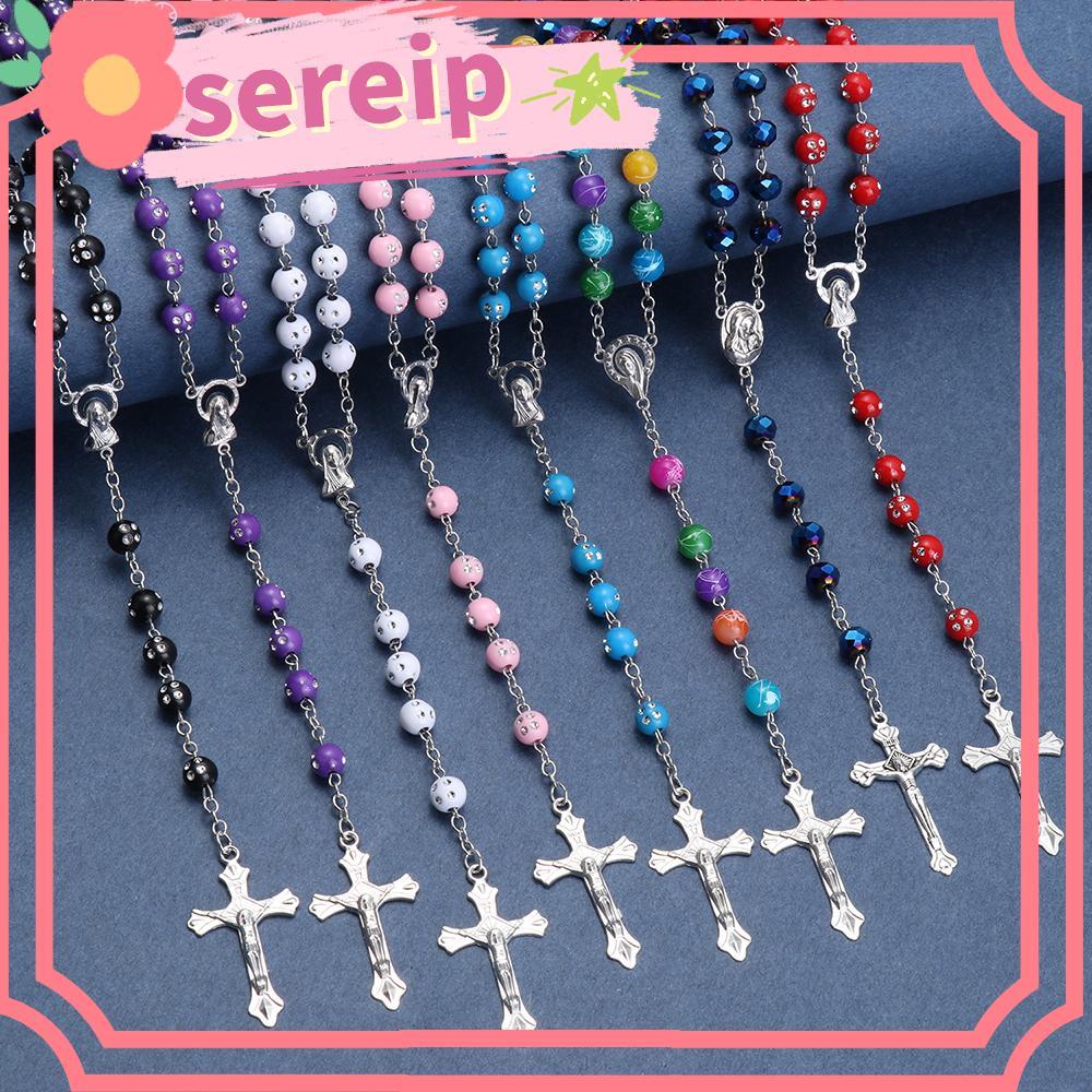 SEREIP 1 PC สร้อยคอลูกปัดลูกประคําชุดข้ามลูกประคํา