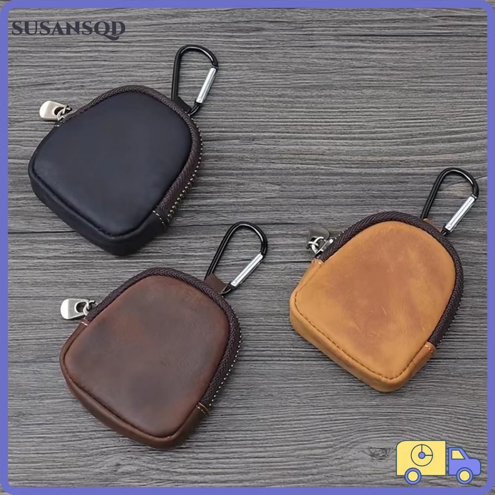 กระเป๋าใส่เหรียญ SUSANSQD สไตล์เรโตร ขนาดมินิ ทำจากหนังแท้ มีซิป เพื่อความสะดวกในการใช้งาน เก็บเหรียญ และอุปกรณ์เล็ก ๆ อย่างหูฟังได้อย่างดี