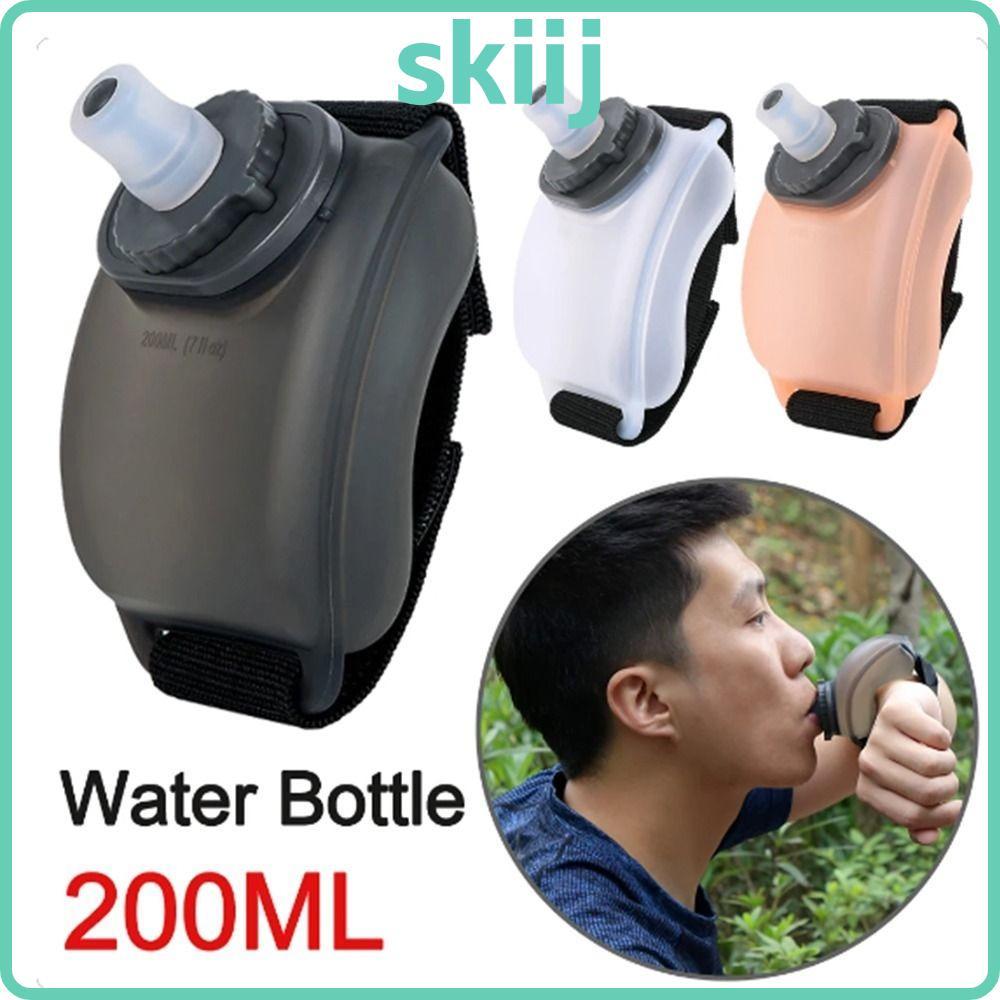 ขวดน้ําข้อมือซิลิโคน 200ML พกพาสะดวก ใช้งานได้ดีในการวิ่งมาราธอน ปีนเขา และฟิตเนส