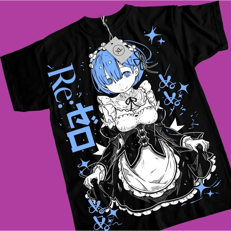 เสื้อยืดพิมพ์ลายกราฟิก Re Life in A Different World From Zero สำหรับผู้ชายและผู้หญิง คอกลม ผ้าฝ้าย สไตล์ฮาราจูกุ ทรงโอเว