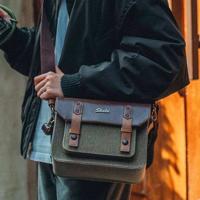 Fuyu City Yilin Store (เชิงพาณิชย์ส่วนบุคคล) กระเป๋ากล้องย้อนยุค Fuji Diagonal Bag Sony a7c2zve10 Mi