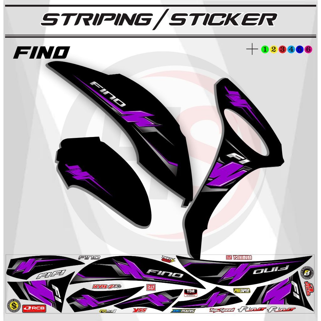 YAMHA FINO 125 MTIF MOTORCYCLE STRIPING STICKER LAST VARIATION H17 VINYL STRIPING