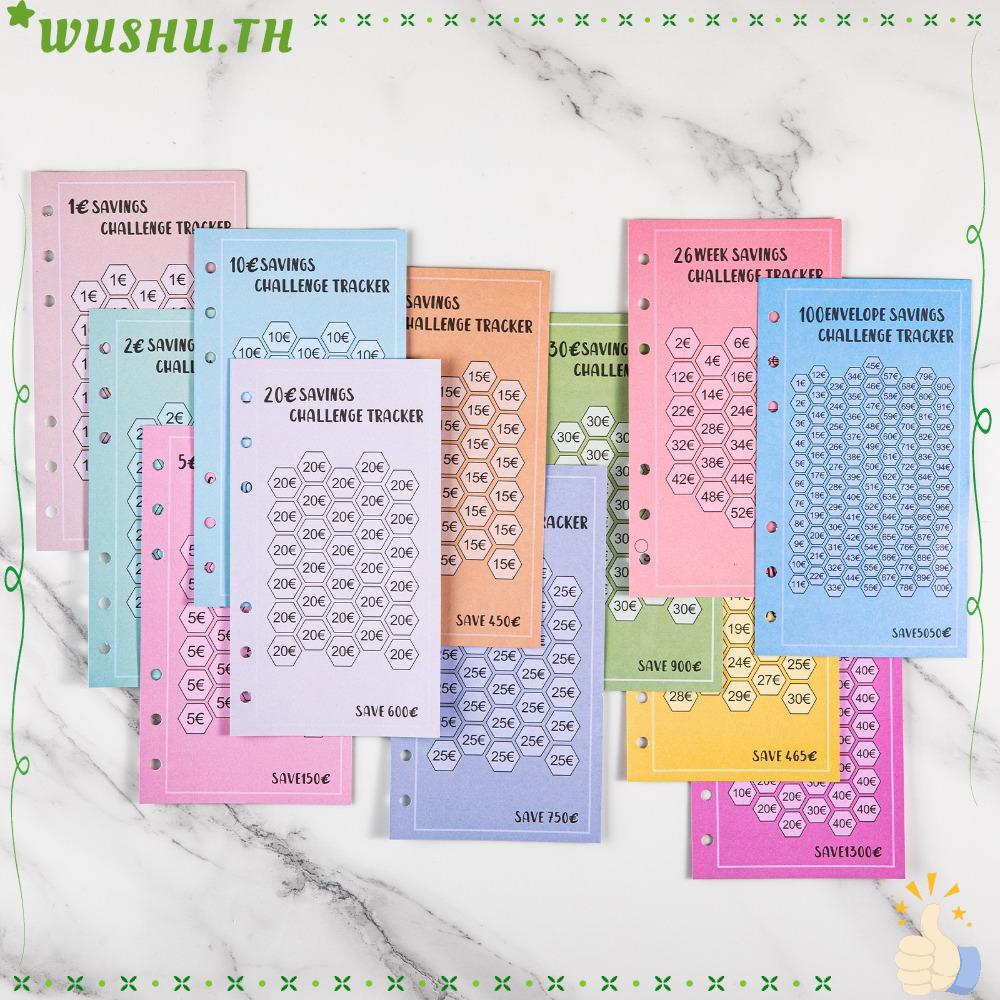 วูชู การ์ดประหยัดค่าใช้จ่าย 48ชิ้น, เงินกิน 52 สัปดาห์ประหยัดความท้าทายซองเงินสด, 30 วันประหยัด USD 