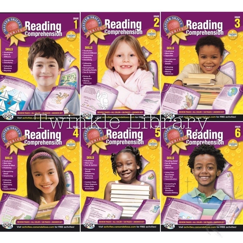 Master Skills Reading Comprehension Grade K 1 2 3 4 5 6 | หนังสือคําศัพท์สําหรับเด็กอนุบาลและประถมศึ