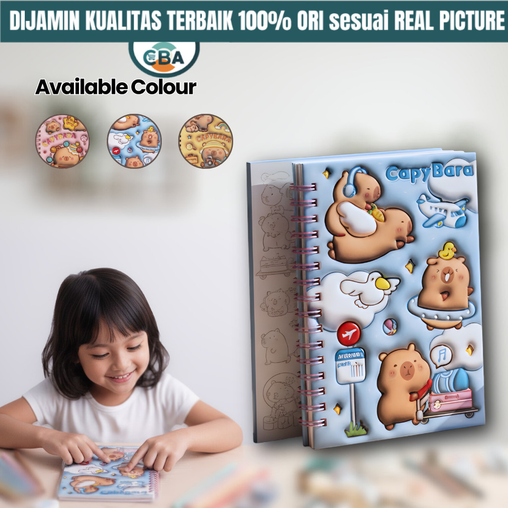 CBA Diary Notebook 3D Sticker Small Mini Notebook เครื่องเขียนน่ารัก Kur0m1 Aesthetic School
