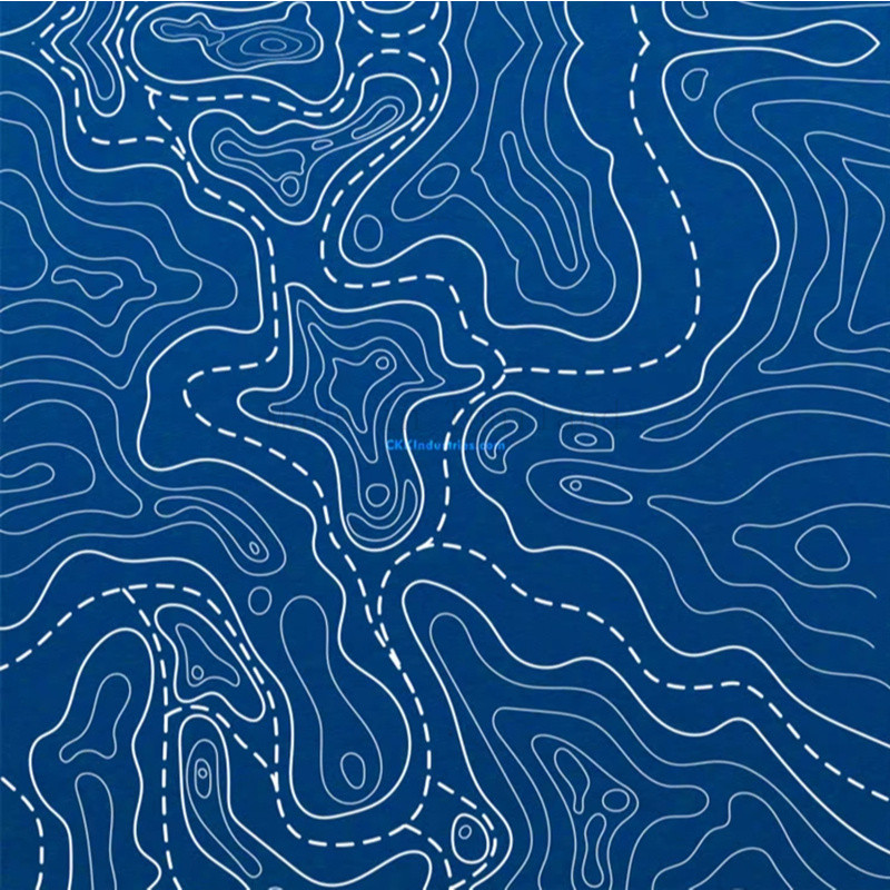 Kydex Sheet Thermoplastic Blue Map Pattern สําหรับปลอก DIY