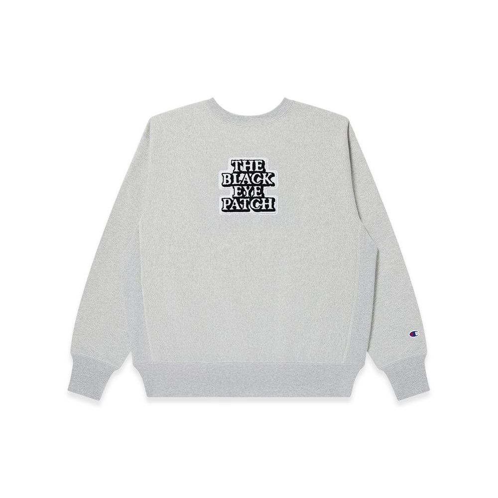 BlackEyePatch x Champion OG Label Crew Sweat Silver Gray Unused