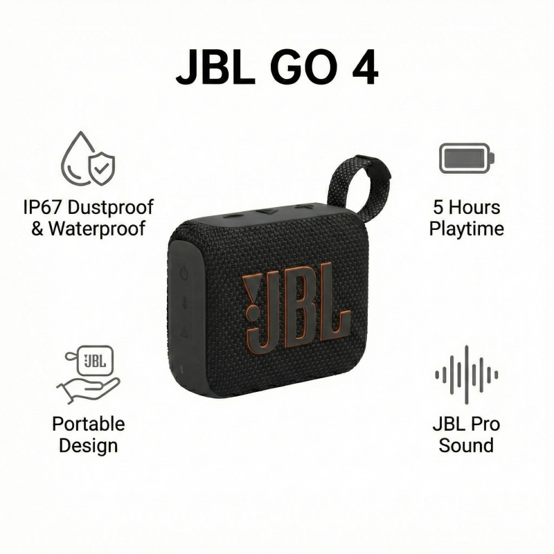 JBL GO4 ลําโพงบลูทูธไร้สายกันน้ํากันฝุ่น Deep Bass