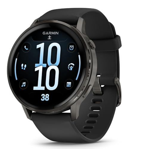 GARMIN Venu 4 Slate/Black 45mm Smartwatch with AMOLED Display, Long Battery Life, Health and Fitness