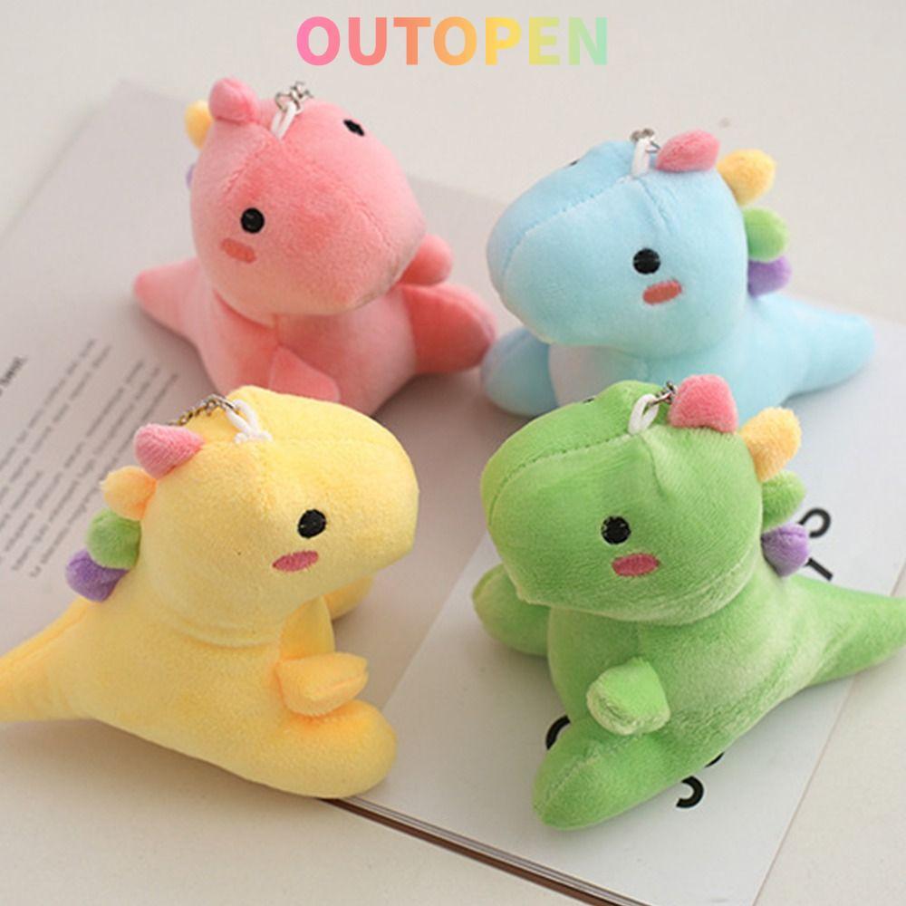 OUTOPEN พวงกุญแจตุ๊กตาไดโนเสาร์น่ารัก ขนาดกะทัดรัด พวงกุญแจตุ๊กตาไดโนเสาร์นุ่ม ๆ