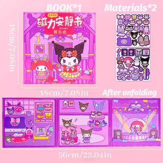 GeeToy การ์ตูนขนาดใหญ่แม่เหล็กหนังสือที่เงียบสงบ DIY กระดาษบ้านตุ๊กตาแต่งตัวสติกเกอร์ของเล่นเพื่อการศึกษาสําหรับของขวัญเด็ก