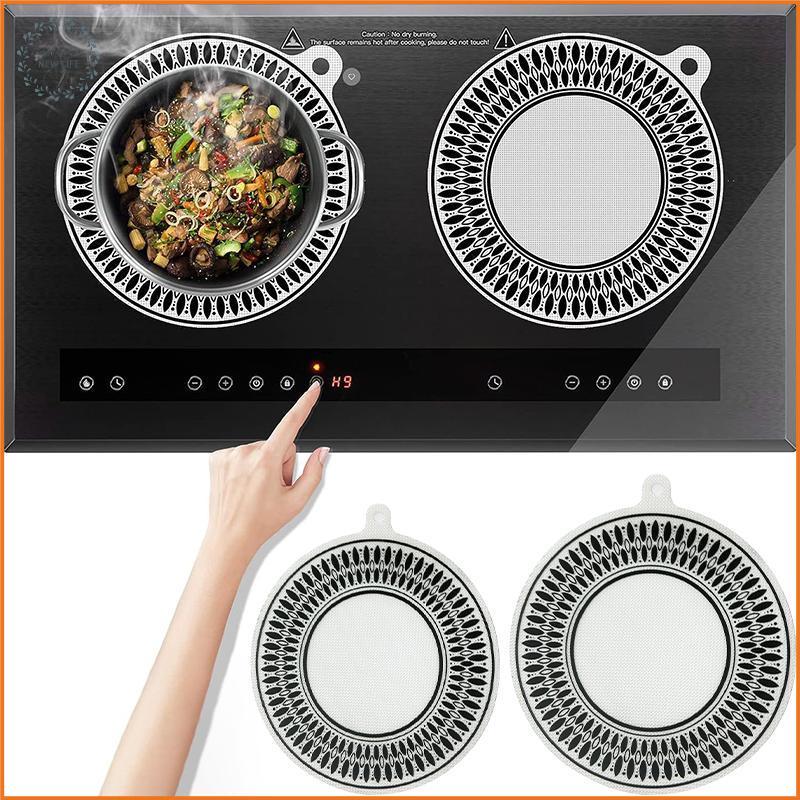 [LS] 1 ชิ้น Induction Cooktop Mat Cooktop Scratch Protector สําหรับเตาแม่เหล็กไฟฟ้าซิลิโคนแผ่นกันลื่