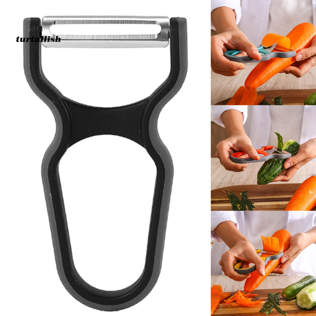 TURT เครื่องปอกด้ามจับกันลื่นใบมีดคมเครื่องปอกครัวตามหลักสรีรศาสตร์เครื่องปอกผักรูปตัวยูพร้อมที่จับยางกันลื่นใบมีดสแตนเลสสําหรับเรียบและสําหรับตะวันออกเฉียงใต้ – โปรปัง
