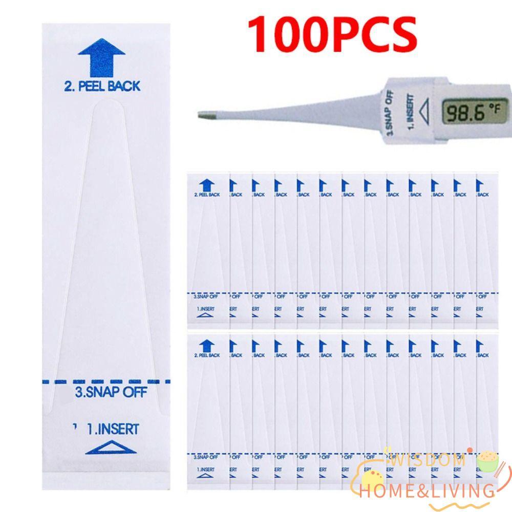 WISDOM 100PCS Digital Probe Covers, Hygienic Thin Temperature Probe Cover, คุณภาพสูงปลอดภัย Universa