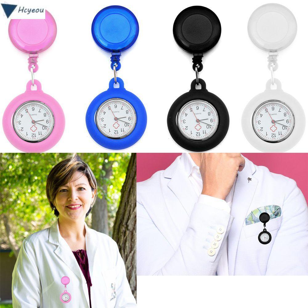 HCYEOU Pocket Watch Doctor/Nurse Quartz Clock Clip-on Doctor Medical Hanging