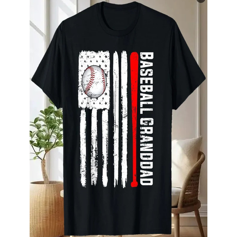 Baseball Granddad American Flag Baseball Sports T-Shirt