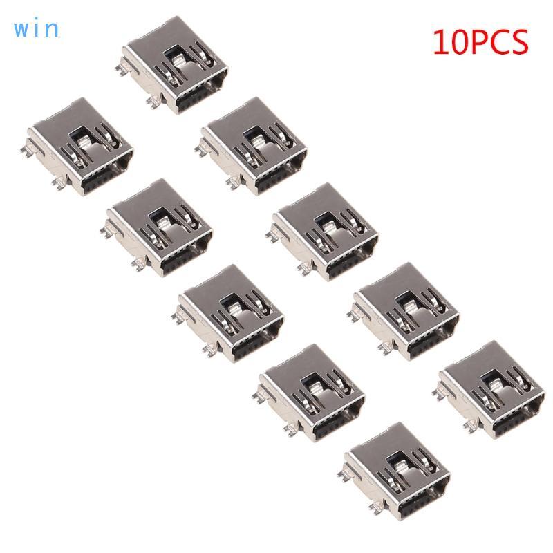 Win 10 ชิ้น Mini USB Type B 5 Pin ขั้วต่อซ็อกเก็ตหญิงสําหรับการชาร์จโทรศัพท์มือถือ