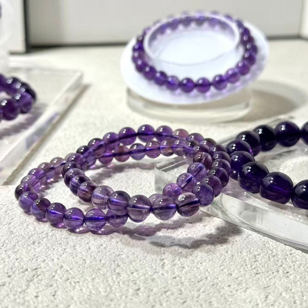 อเมทิสต์ กำไลหินอเมทิสต์ AMETHYST หินอเมทิสต์ สร้อยข้อมืออเมทิสต์ หินมงคล เสริมดวง ความรัก โชคลาภ