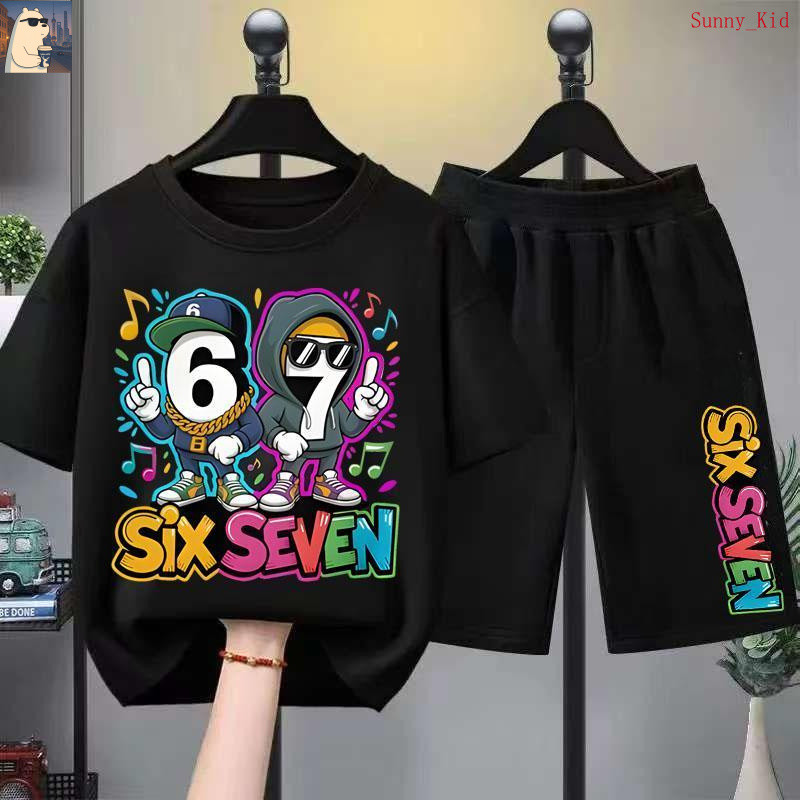【Sunny_Kid】เซ็ตชุดเด็ก เสื้อ+กางเกง ชุดสองชิ้น Hana kids เสื้อยืดเด็ก 67 ลวดลายพิมพ์ คอตตอน ชุดสูทเด็กผู้ชาย ชุ