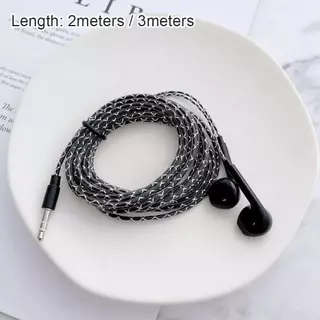 หูฟังแบบมีสาย 3.5 มม. ความยาวสาย 2 เมตร เบสหนัก พร้อมไมโครโฟน สำหรับเล่นเกม สตรีมมิ่ง บันทึกเสียง คอมพิวเตอร์ มือถือ