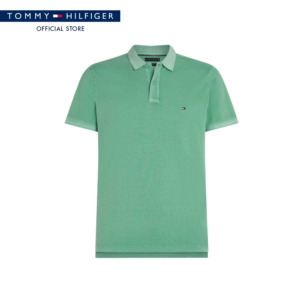 [ลดเพิ่ม 10% โค้ด 10MALL27] Tommy Hilfiger เสื้อโปโล ผู้ชาย รุ่น MW0MW34757 L3J - สีเขียว ทรง Regula