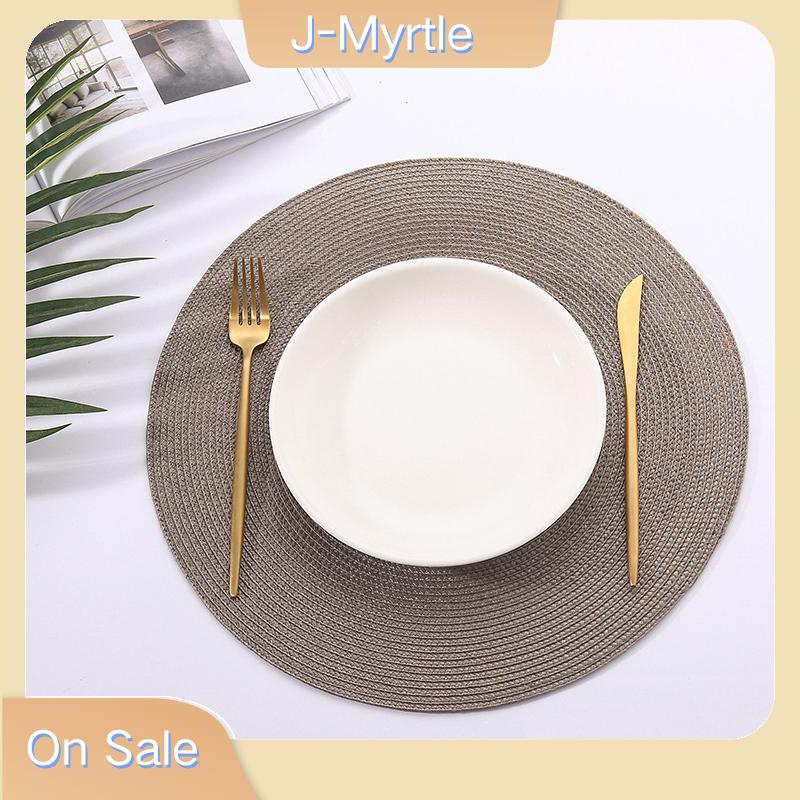 J-Myrtle รอบถัก Placemats 34 ซม.ตารางสําหรับโต๊ะรับประทานอาหารคริสต์มาสฮาโลวีนทอล้างทําความสะอาดได้ล