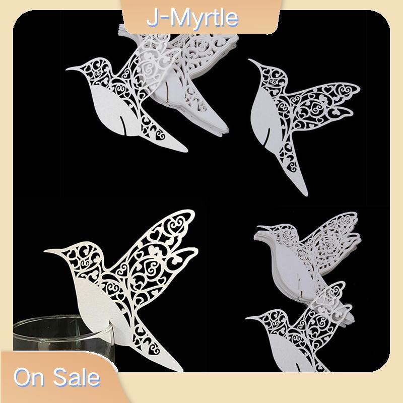 J-Myrtle Hot Bird ชื่อแต่งงาน Place การ์ดสําหรับแก้วเลเซอร์ตัดบน Pearlescent Card Nice