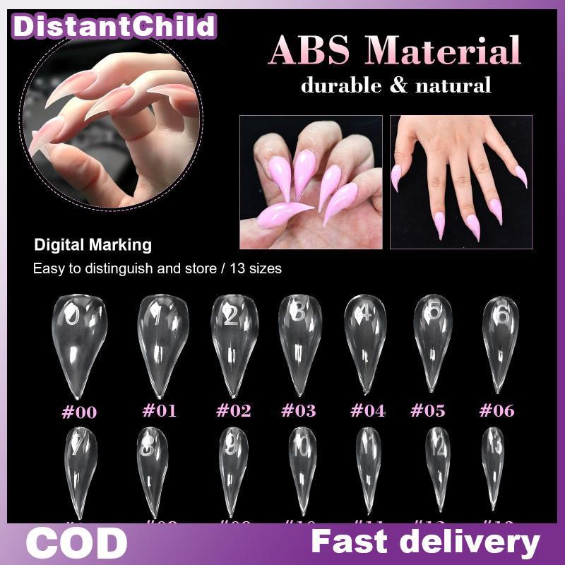 DSTH Eagles Talon 120/140 ชิ้นสั้นโค้ง Stiletto เล็บปลอมเคล็ดลับ Clear นุ่มเล็บปลอม Extensions สําหรับ DIY ร้านทําเล็บเล็บ DSS