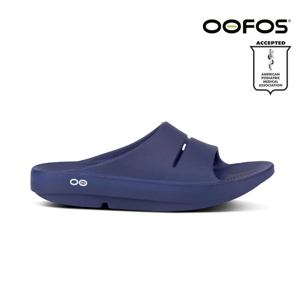 รองเท้าแตะเพื่อการฟื้นฟูสุขภาพ OOFOS ของแท้ - รองเท้าแตะเพื่อสุขภาพ Unisex - สีกรมท่า