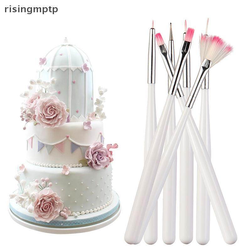 Risingmptp] 7 ชิ้นเค้กไอซิ่งภาพวาดตกแต่งแปรง Fondant Dusting Sugarcraft DIY เครื่องมือใหม่