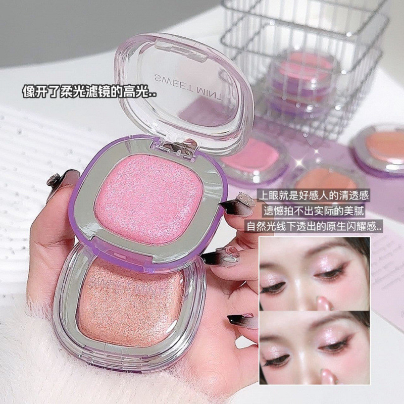 กระพริบ Highlighting Powder Clear Brightening Facial Water Glossy Skin Pearlescent อายแชโดว์สามมิติโกหก Silkworm Repairing Palette