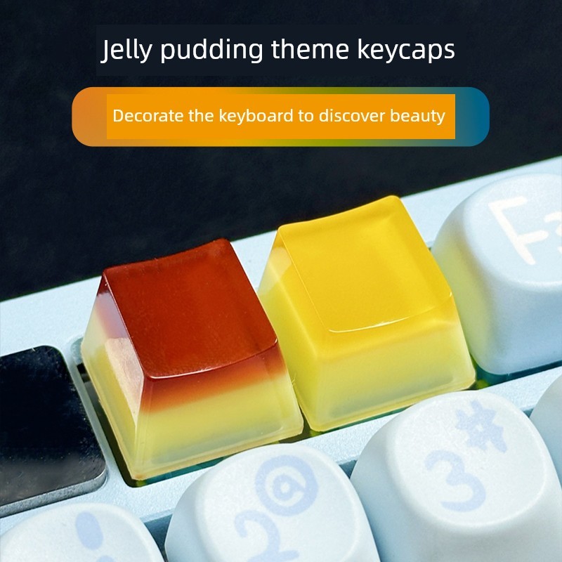 keycap keycap ใส Keycap Epoxy Transparent Jelly Pudding ส่วนบุคคล Cross Axis Mechanical Keyboard Cap