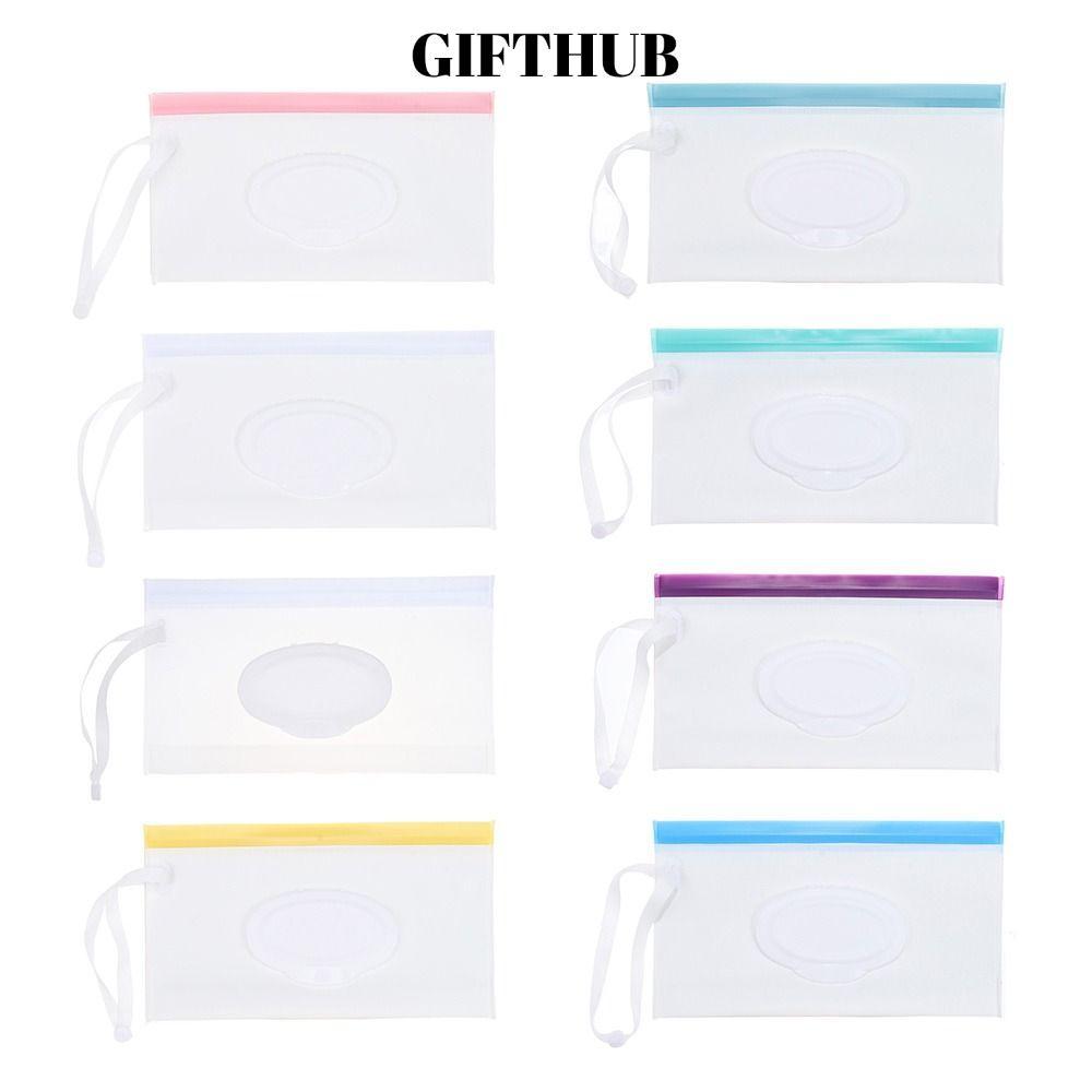 LULLABY กระเป๋าทิชชู่เปียก, ที่ใส่ผ้าเช็ดทําความสะอาด EVA , กล่องทิชชู่สีทึบแบบใช้ซ้ําได้กลางแจ้ง