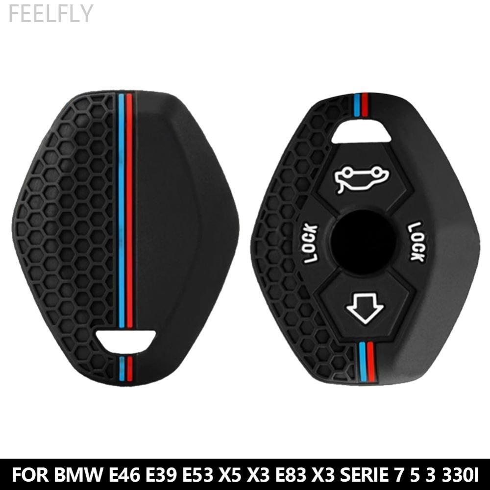 FEELFLY ซิลิโคนรถ REMOTE Key กรณี 4 ปุ่มพับ REMOTE Key Fob สําหรับ BMW E46 E39 E53 X5 X3 E83 X3 Seri