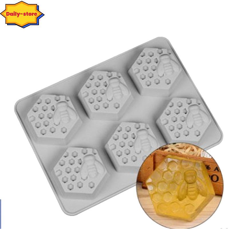 ทุกวัน 1 ชิ้น 6 ช่องซิลิโคน Bee Hive Decor สบู่ทํามือ Mould เรซิ่นแม่พิมพ์