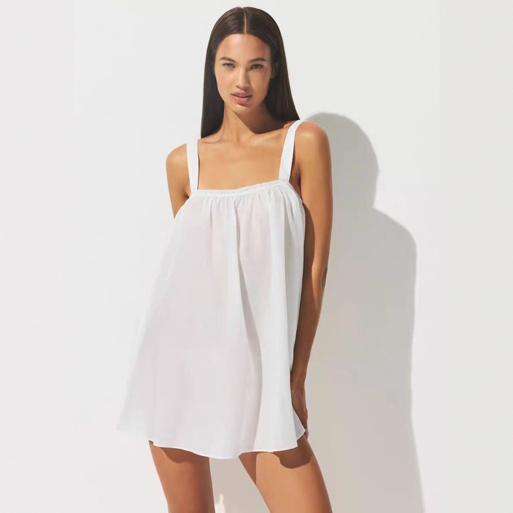 Skims 新品COTTONVOILEMINIDRESS田园风棉质吊带连衣裙