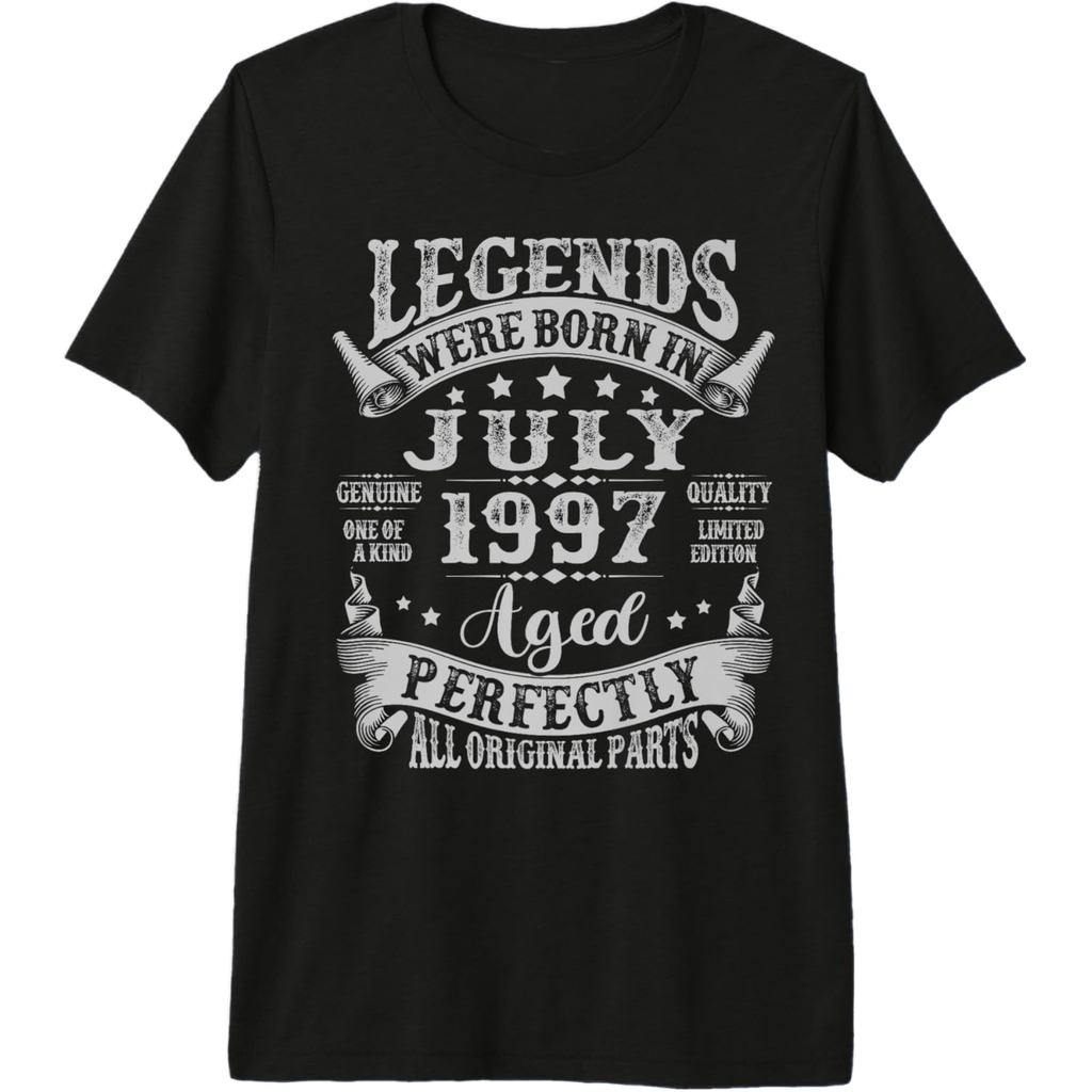 Legends Were Born in July 1997 Vintage 28th Birthday Men Boy Premium T-Shirt