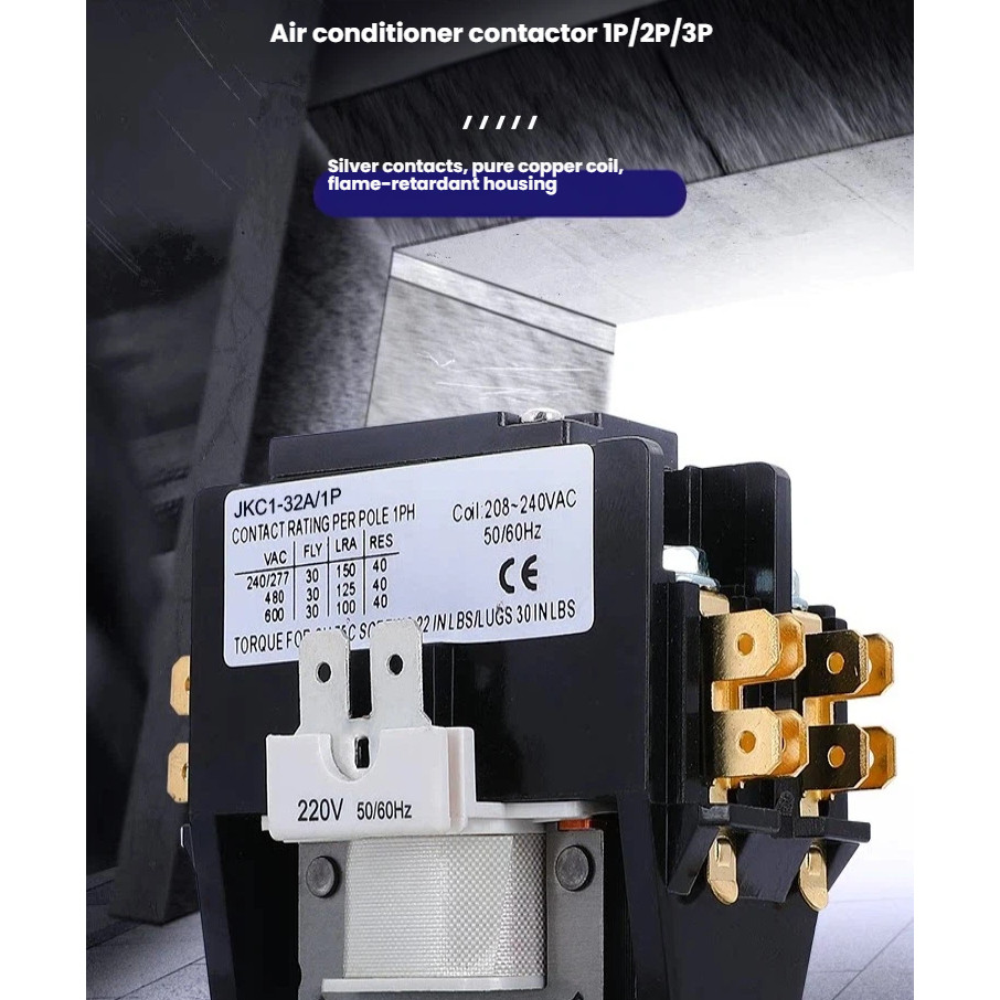 เครื่องปรับอากาศคอนแทคเตอร์ AC 1 ม้า 2 ม้า 3 ม้า Hergomet ตู้แขวน 220V 25A 40A 1P-32A 1P-40A 2P-30A 