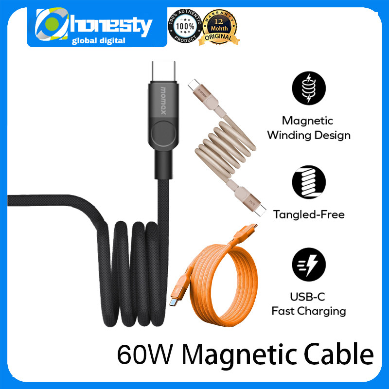 Momax Mag.Link สายแม่เหล็ก PD60W USB-C to USB-C สายชาร์จเร็ว