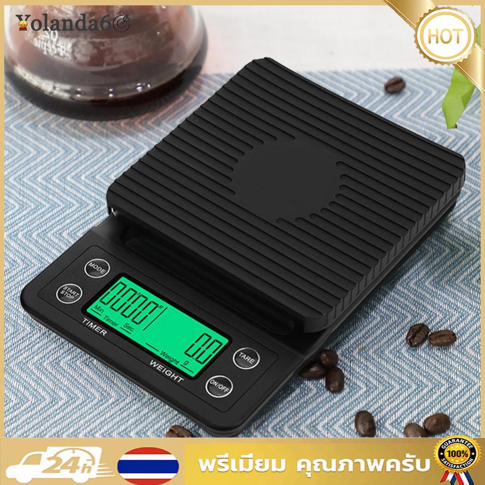 จัดส่งรวดเร็ว 5/3kg Electronic Digital Kitchen Scale Reusable LCD Drip Coffee Scale พร้อมตัวจับเวลา