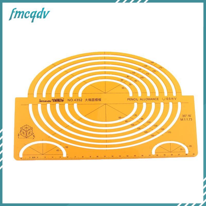 [fmcqdv] ขนาดใหญ่ ISOMETRIC ELLIPSE DRAWING STENCIL STUDENTS MATH RULER CRAFT สีเหลือง 4352