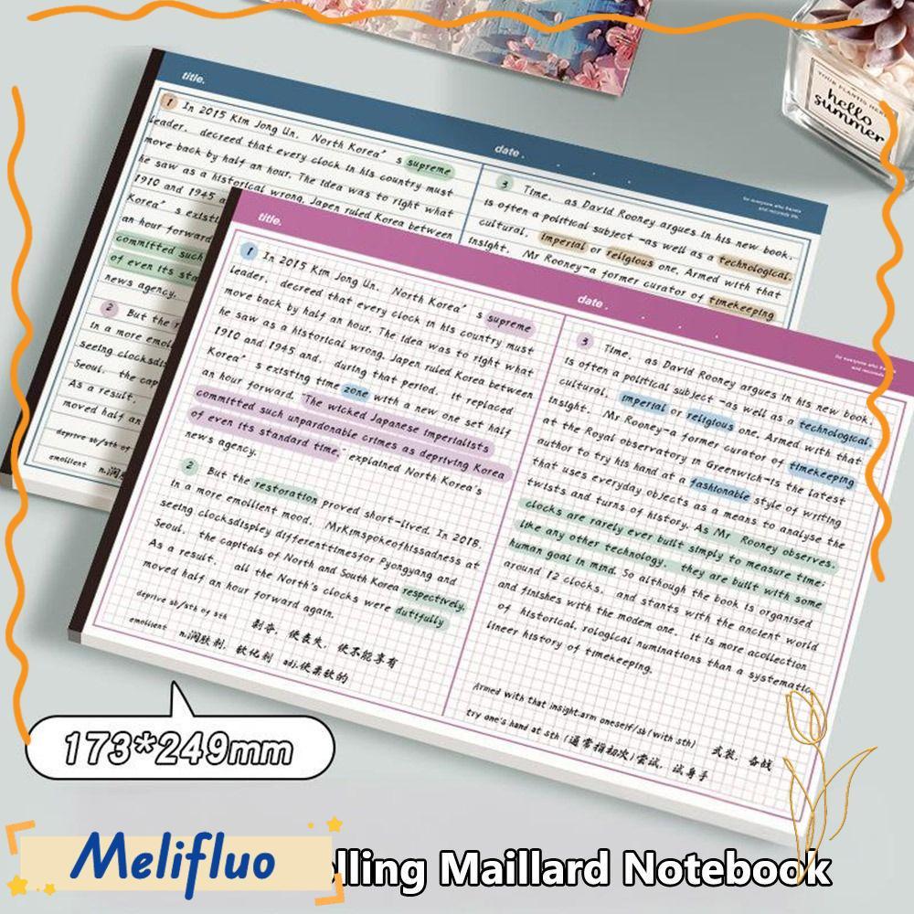 MELIFLUO 20Sheepts/Book B5 Notebook,Tearable B5 Notepad, Simplicity แนวนอน Paperpad นักเรียน
