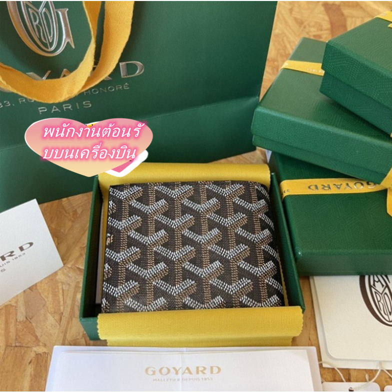 《100% Authentic》กระเป๋าสตางค์แบบพับสั้นหนังวัว GOYARD Goya กระเป๋าสตางค์แบบพับสั้น 8 ช่อง กระเป๋าสตา